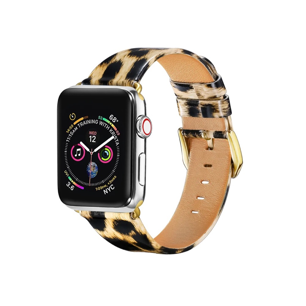 Posh Tech Leopard Leather Apple Watch Band Size 42/44mm  NWT